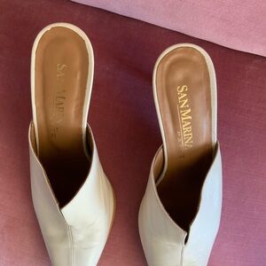 San MARINA Women's Elegant Cream Mules